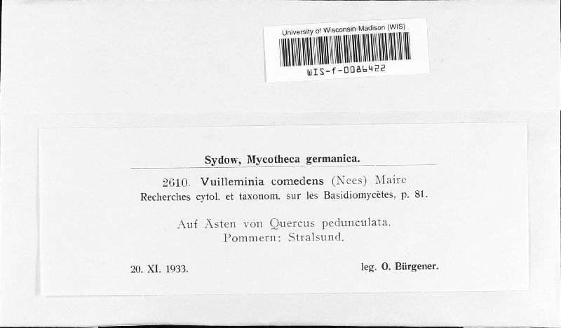 Vuilleminia comedens image